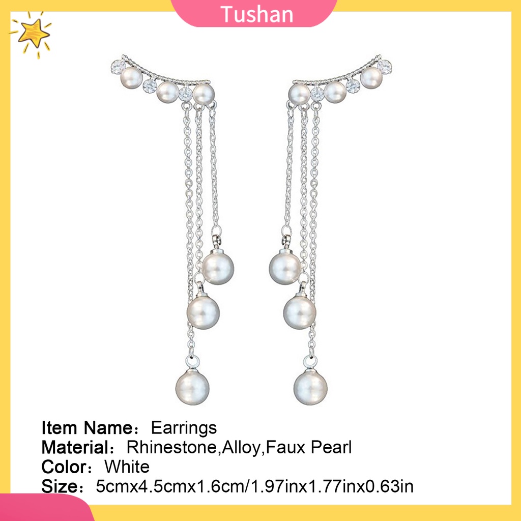 Khuyên tai nữ dài đính ngọc thời trang