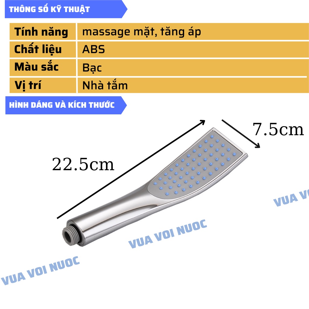 Vòi hoa sen,vòi tắm massage mặt mỏ vịt tặng dây inox 304 trị giá 50k VVN128