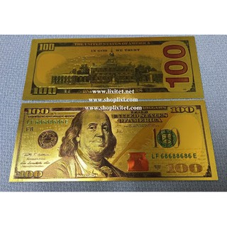 Tờ 100 usd Đô La mạ vàng may mắn