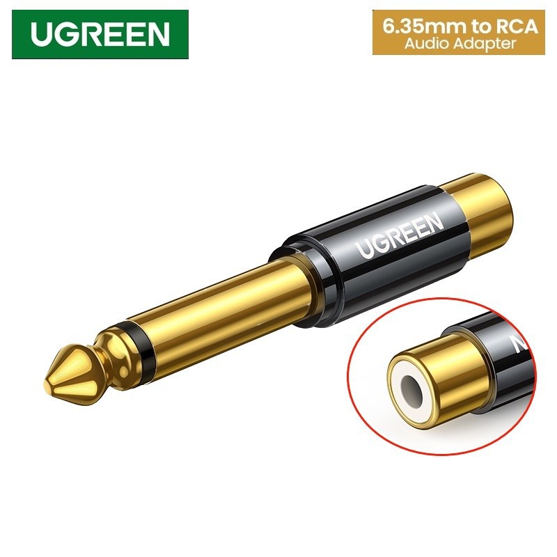 Đầu chuyển 6.5mm ra RCA Mono Ugreen 80731 âm thanh Audio Cao cấp Chính Hãng AV169