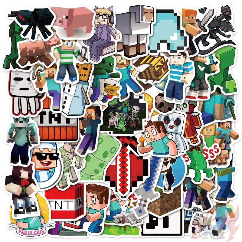 Set 50 sticker trang trí họa tiết Minecraft - Series 01 độc đáo đáng yêu