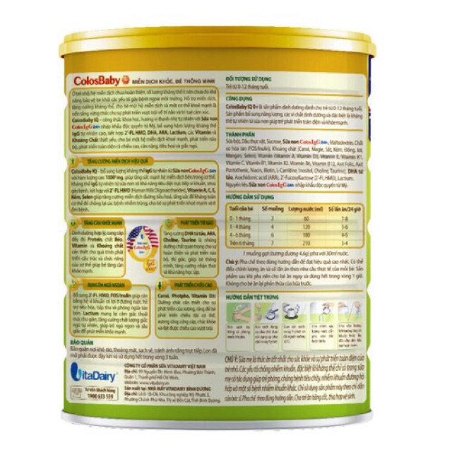 Sữa ColosBaby IQ gold 800g