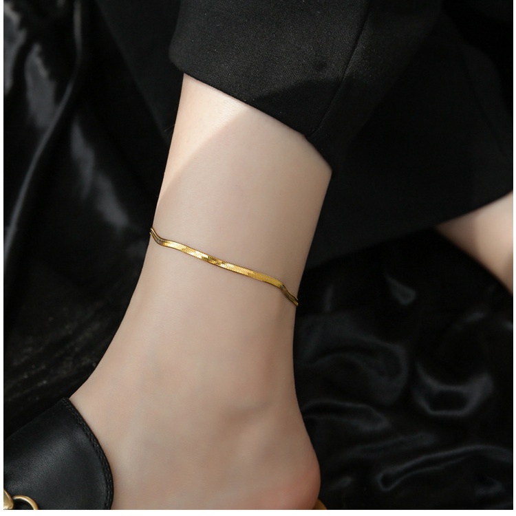 Lắc Chân Mạ Vàng 18K Thiết Kế Đơn Giản Cho Nữ