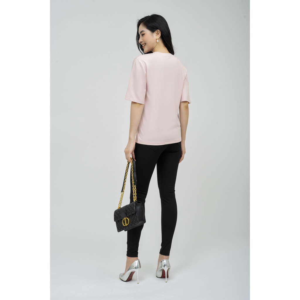 Quần legging dáng dài gen bụng tôn dáng không cắn chỉ , cạp chun trang trí dây dệt kẻ FIONA C322276