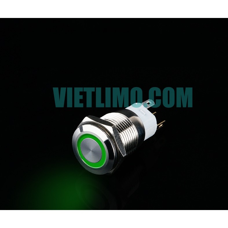 Công tắc LED 16mm có giắc cắm 12V 24V chống nước chống gỉ ô tô