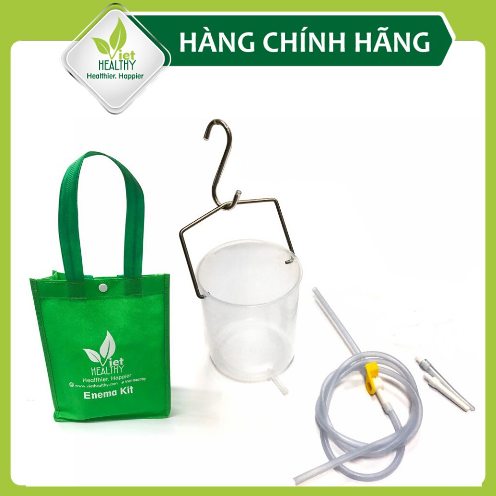 Bộ xô enema nhựa Viet Healthy (nhựa PP chịu nhiệt cao cấp), bộ dụng cụ thụt tháo đại tràng, dụng cụ thải độc đại tràng