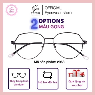 Gọng Kính Cận Dáng Mắt Đa Giác G STORE Kính Cận Kim Loại Viền Mảnh Dễ Đeo 2968
