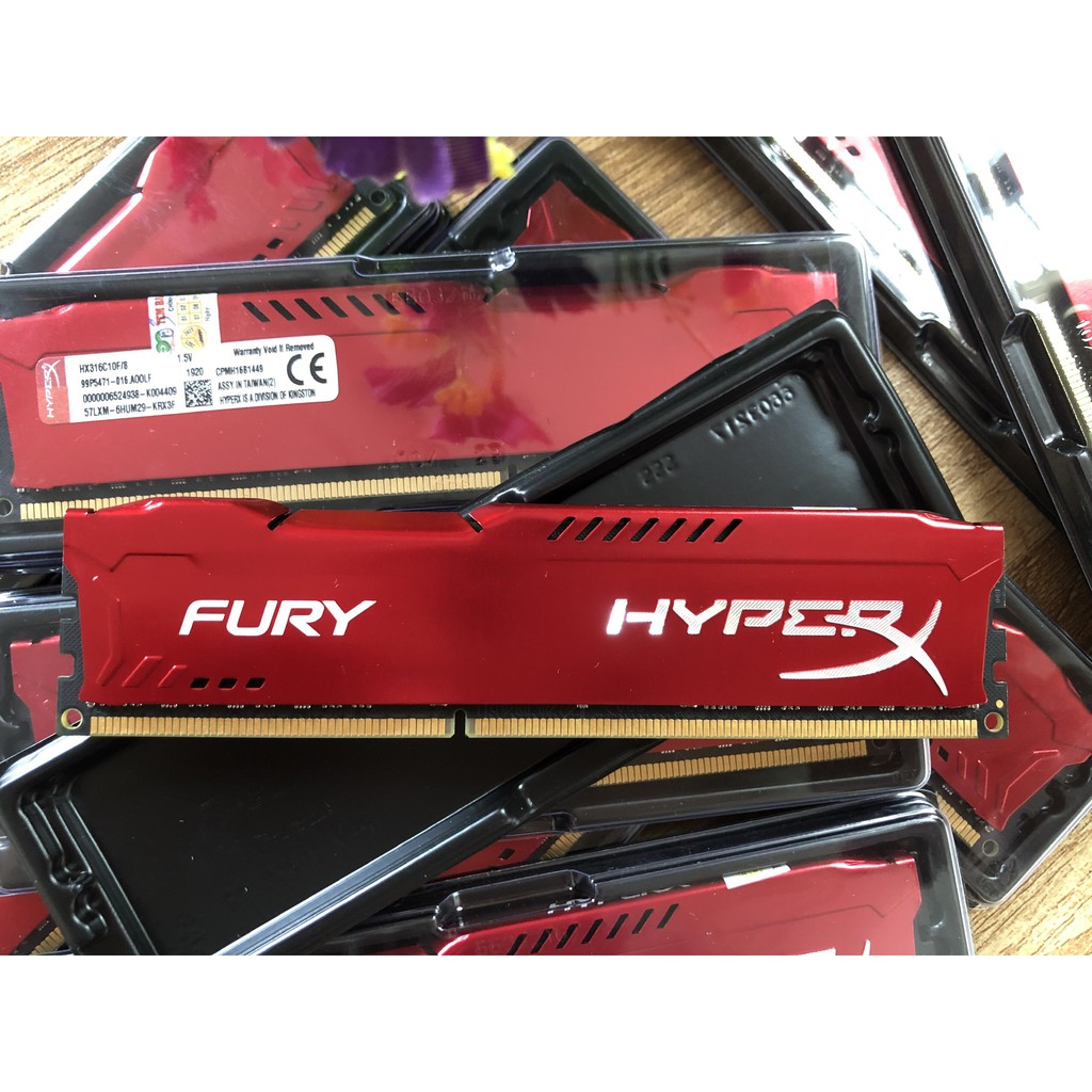 [Mã 159ELSALE hoàn 7% đơn 300K] RAM Kingston HyperX Fury Red 8GB (1x8GB) DDR3 Bus 1600Mhz - Mới Bảo Hành 36 Tháng