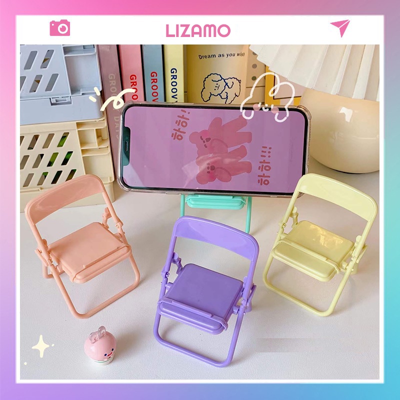 Giá đỡ điện thoại để bàn hình chiếc ghế gấp gọn mini cute dễ thương Lizamo GD140