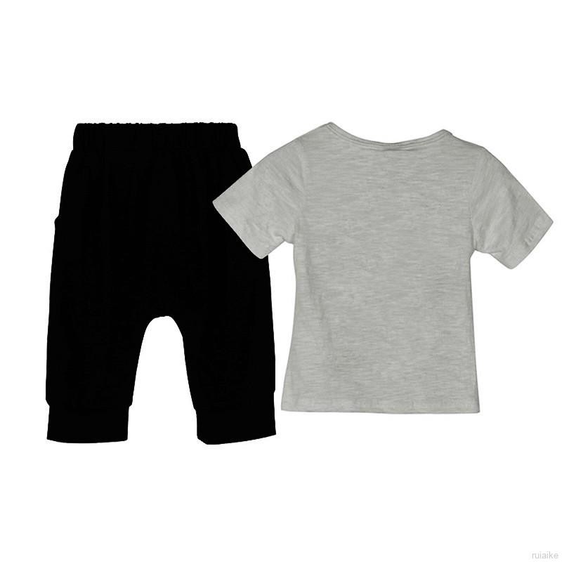 Set Áo Thun Tay Ngắn &amp; Quần Short Cho Bé Trai