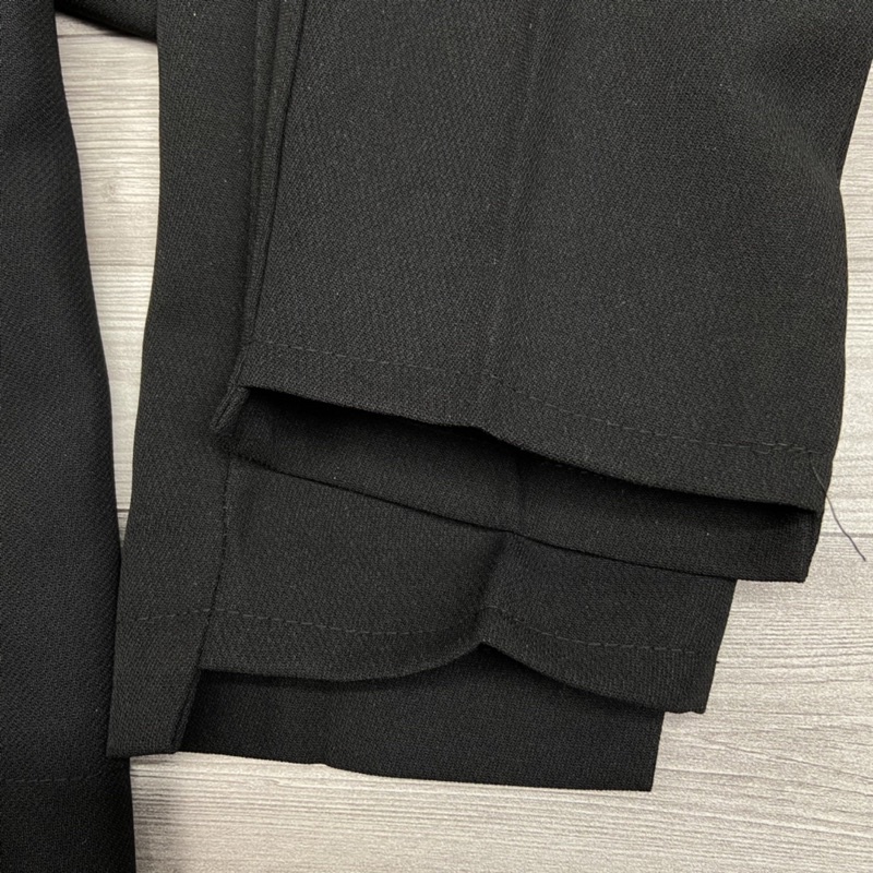 Quần baggy gấu lệch chất tuyết mưa cao cấp Quần dài đen học sinh công sở cạp khuy có túi màu đen