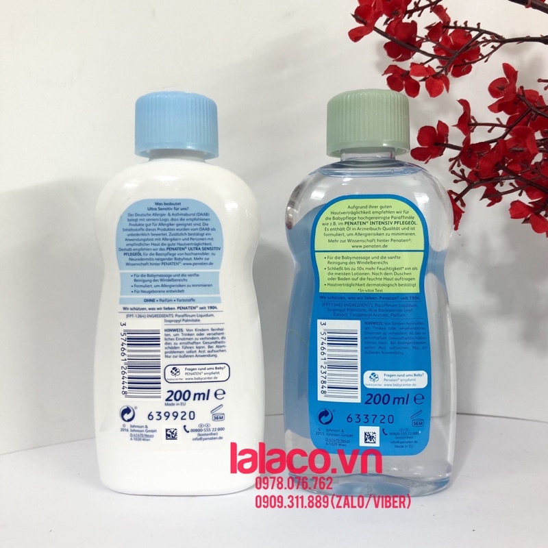 Tinh dầu Massage Penaten cho bé 200ml - Hàng Đức
