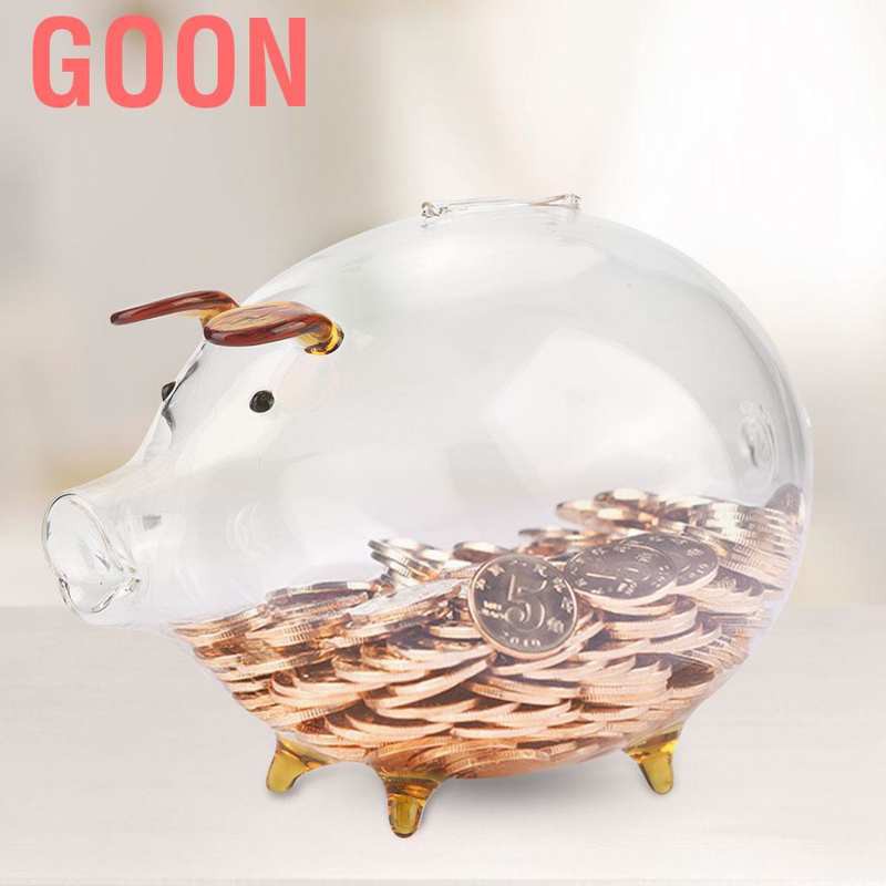 GOON Ống Heo Tiết Kiệm Thủy Tinh Cho Bé