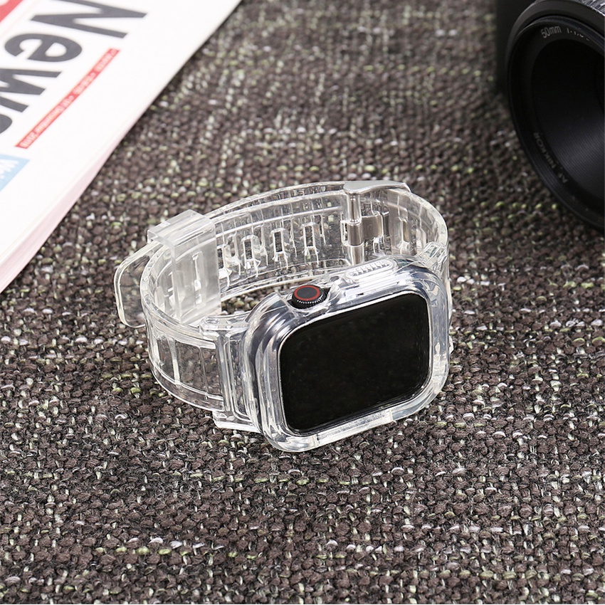 Dây Đeo Silicon Trong Suốt Cho Đồng Hồ Thông Minh Apple Watch Series 3 4 5 6 7 38/40/41/42/44/45