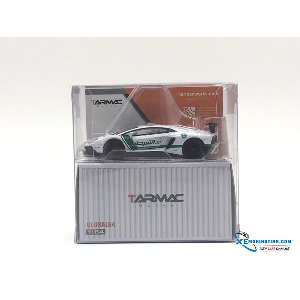 Xe Mô Hình Lamborghini Aventador LP750-4 Dubai Police Tarmac Works 1:64 (Trắng)