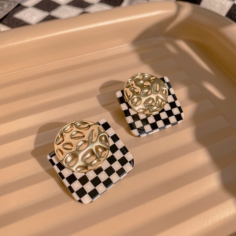 Khuyên Tai Nữ Novset / Bông tai Nữ Kiểu dáng KẺ ĐEN TRẮNG Sang Trọng