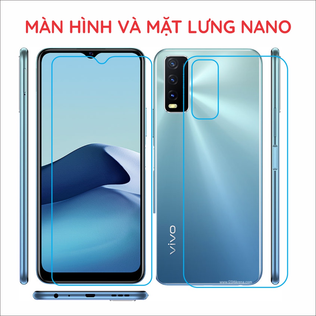 Dán cường lực dẻo nano Vivo Y20 Y20s siêu dẻo siêu bền màn hình và mặt lưng
