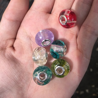 Charm resin hoa lá khô thật hàng thủ công