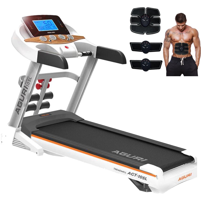 Máy Chạy Bộ Điện Gia Đình Cao Cấp AGURI AGT-105L + Tặng Kèm Máy mát xa Xung Điện EMS