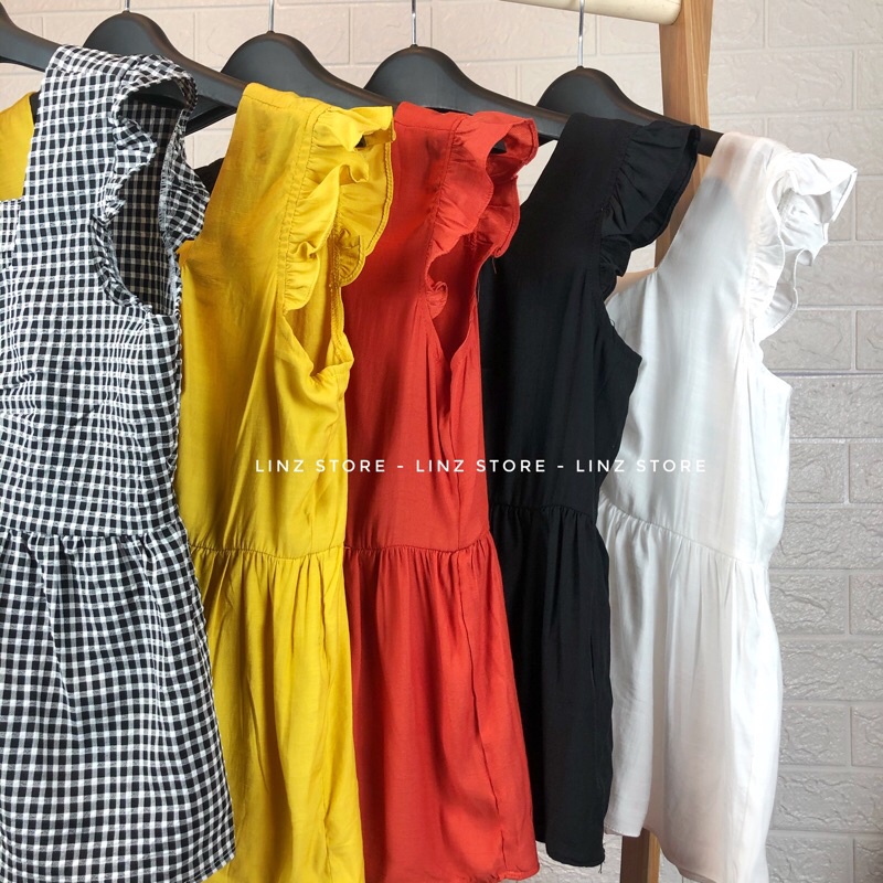 Áo 2 dây bản to babydoll Linzstore - Áo hai dây bản to viền bèo chất đũi lạnh siêu mát
