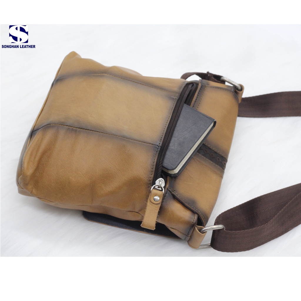 Túi Nam Đeo Chéo Mini Da Bò Cao Cấp Songhan Leather BM03,Túi Nam Vuông Thời Trang,Bảo Hành 12 Tháng