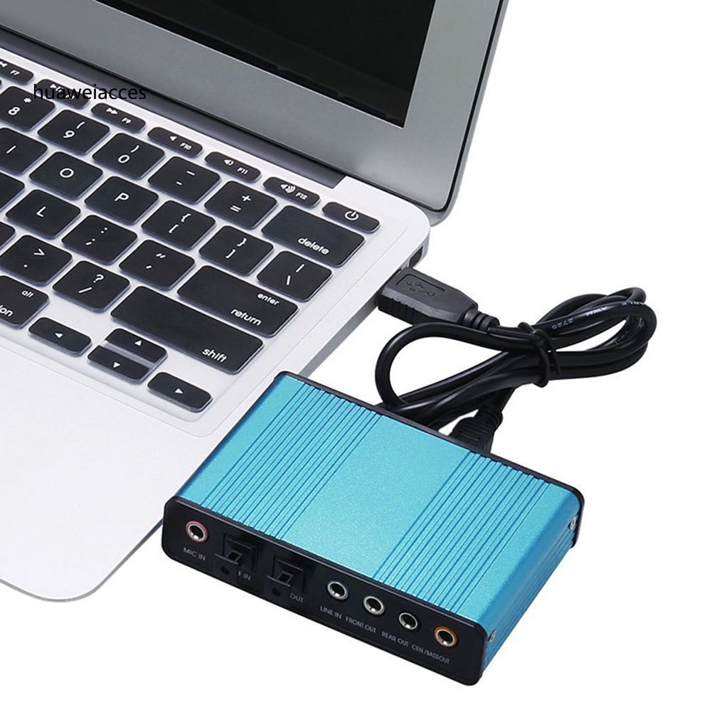 HUA-USB 2.0 External 6 Channel 5.1 Optical Audio Sound Card for Notebook Laptop PC