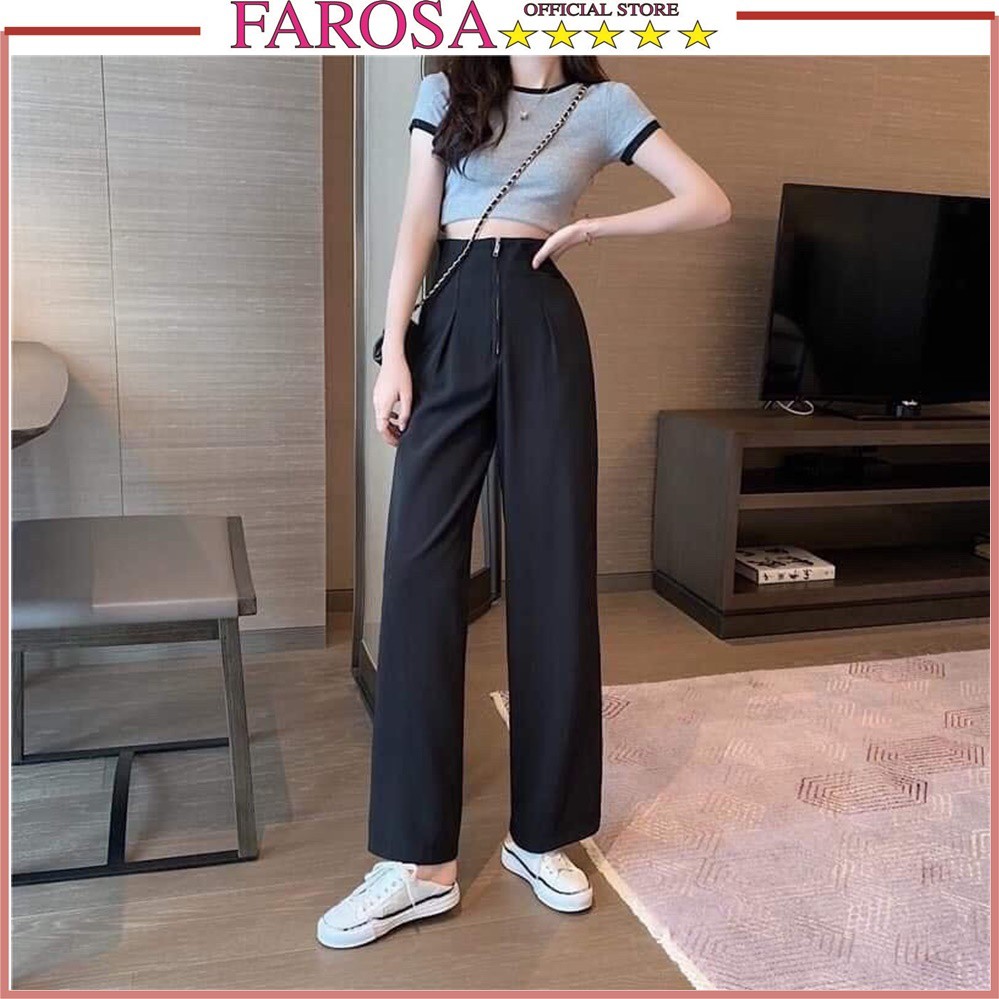 Quần ống rộng cạp liền khoá dài FAROSA siêu tôn dáng cực hót trend