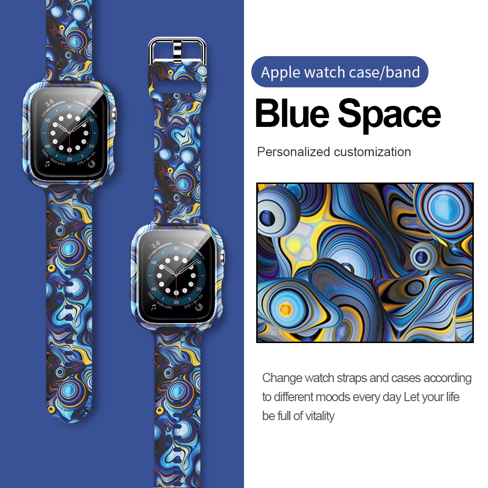 Bộ Ốp Bảo Vệ Bằng Silicone + Dây Đeo Cho Apple Watch 41mm 44mm 40mm 38mm 42mm 45mm iWatch Series 8 se 7 6 5 4 3 2 1 se