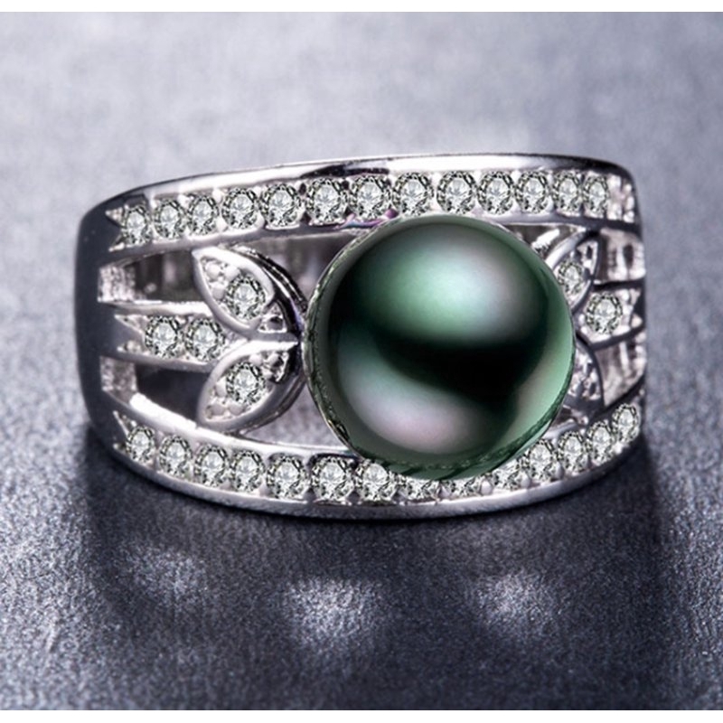 Nhẫn đeo tay mạ bạc đính đá pha lê thời trang