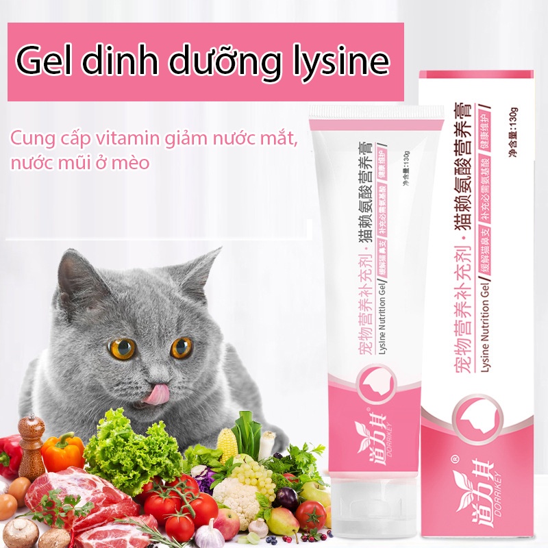 Kem dinh dưỡng Lysine 130g bổ sung dinh dưỡng và giảm nước mắt, nước mũi ở mèo