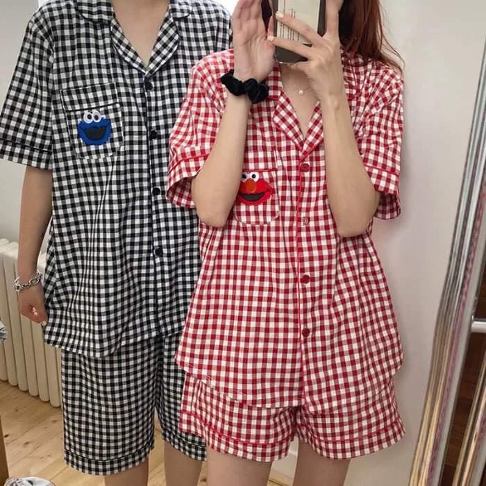 Bộ Pijama Kẻ Thêu Hoạt Hình Hót Hít HC | BigBuy360 - bigbuy360.vn