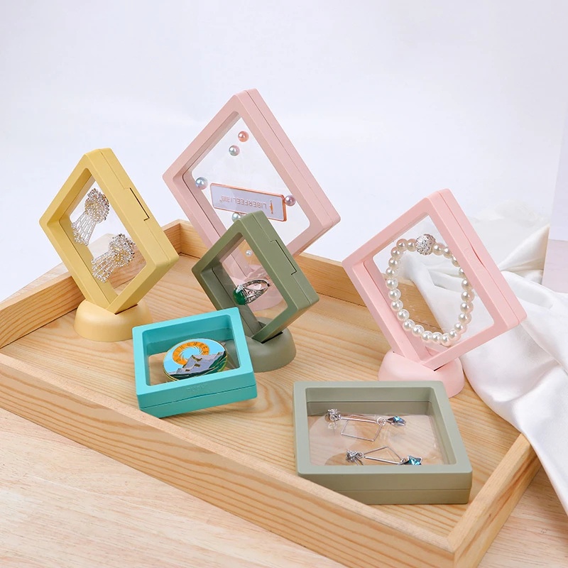 Hộp đựng trang sức trong suốt chống oxy hóa chống bụi tiện dụng 7x7cm