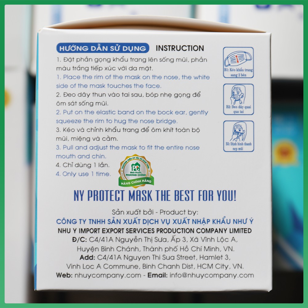 Khẩu Trang Y Tế 4 Lớp NY Protect Mask Kháng Khuẩn Cao Cấp Hộp 50 Chiếc | BigBuy360 - bigbuy360.vn