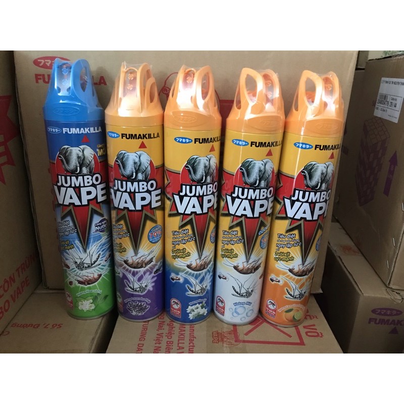 Bình xịt côn trùng jumbo vape hương hoa 600 ml lài, lavender,cam chanh ,ko mùi