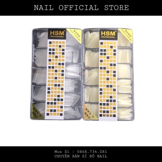 Móng úp tay hsm nhám sẵn chính hãng phom thang , hộp 500 móng đủ size từ 0 - 9