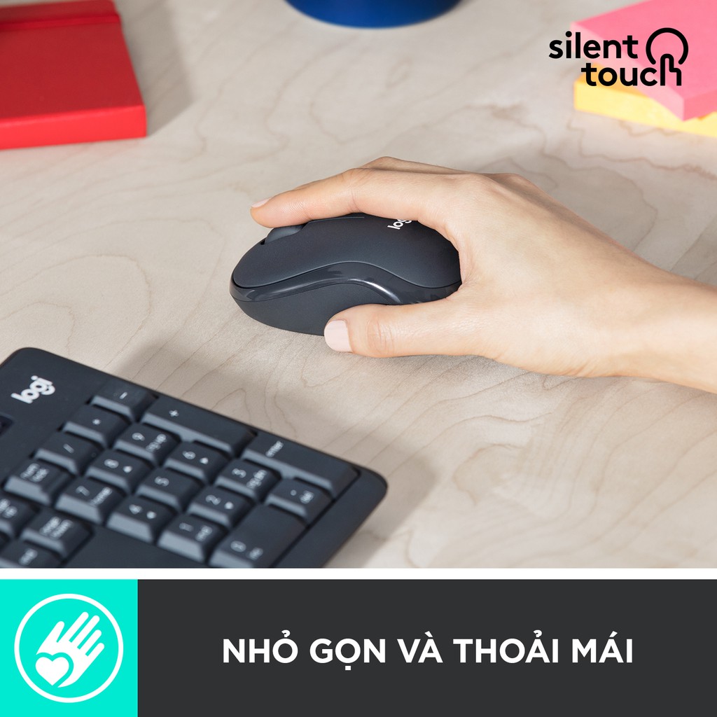 Combo chuột phím không dây Logitech MK295 Silent - Giảm ồn, có phím số, bền bỉ