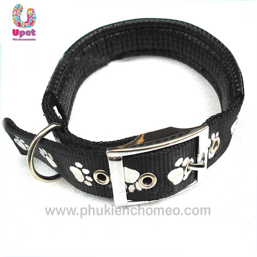 Vòng cổ có đệm in hình cho thú cưng size &lt;13kg chất liệu dù dệt cao cấp , kèm theo 1 lớp đệm da êm ái