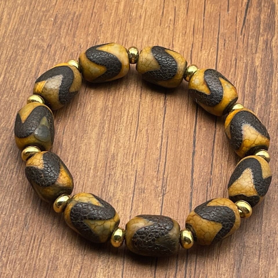 Vòng Tay Chuỗi Hạt Đá Mã Não Phong Cách Retro Tây Tạng 07.30