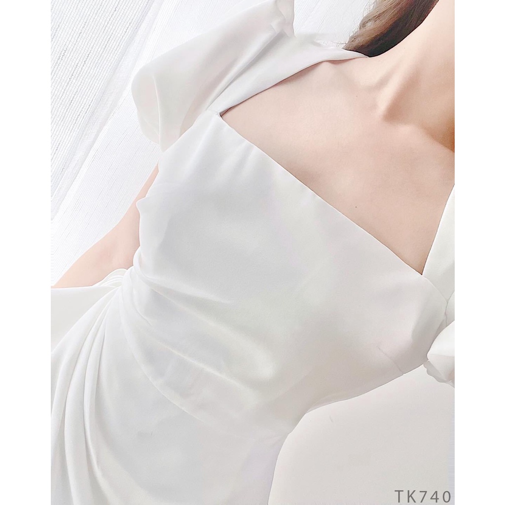 Đầm xếp eo tay phồng dự tiệc sang trọng Emilyshop ulzzang