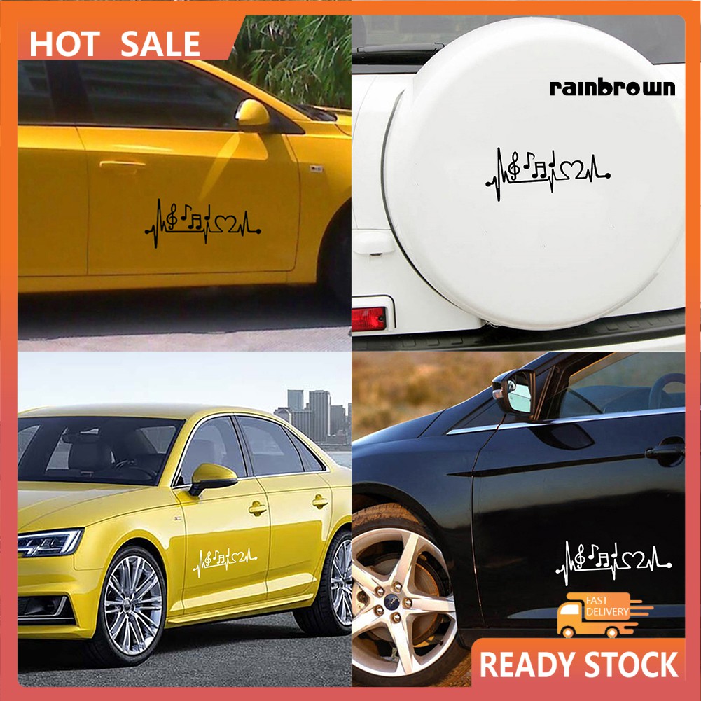 Sticker dán trang trí xe hơi hình nhịp tim và nốt nhạc độc đáo