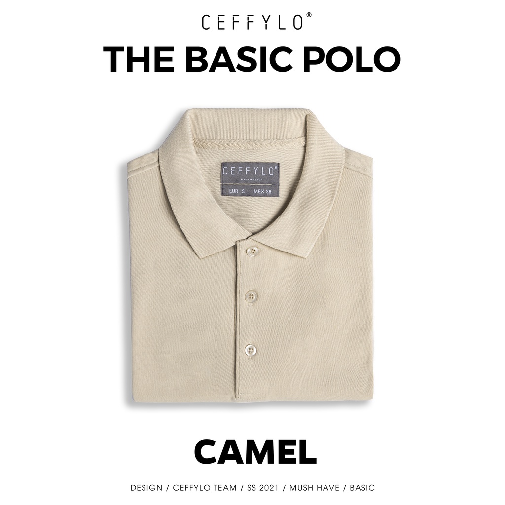 Áo Polo Camel Trơn Basic vải cotton mềm mịn CEFFYLO