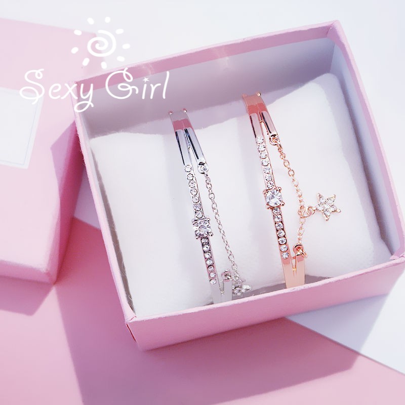 Vòng Tay Đính Đá Thời Trang Hàn Quốc Quyến Rũ Cho Nữ