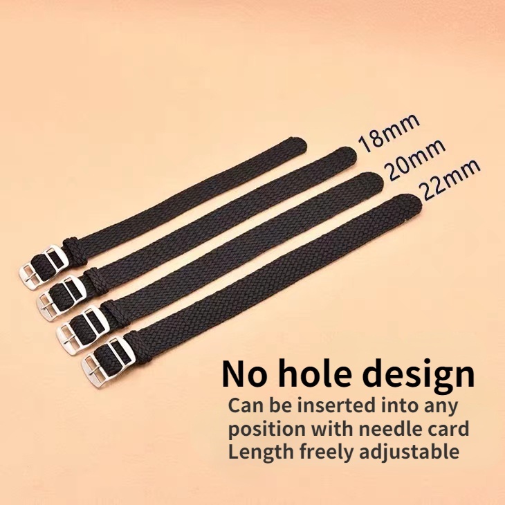 Dây Đeo Đồng Hồ Bằng Vải Canva Mềm Không Đục Lỗ 18 20mm 22mm