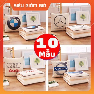 Gối và chăn (mền) 2 trong 1 (logo Hãng xe) - Sử dụng làm tựa lưng, chăn đắp văn phòng hoặc ô tô tiện dụng