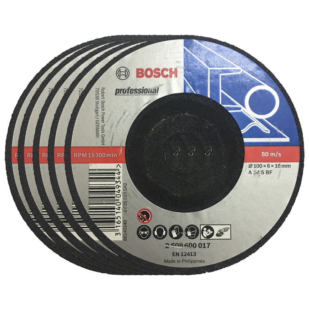 Bộ 5 lưỡi đá mài sắt Bosch 100x6x16mm