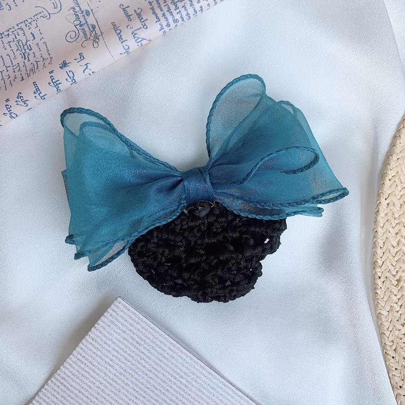 Búi tóc lưới công sở nơ voan ba lớp hàng thiết kế L2