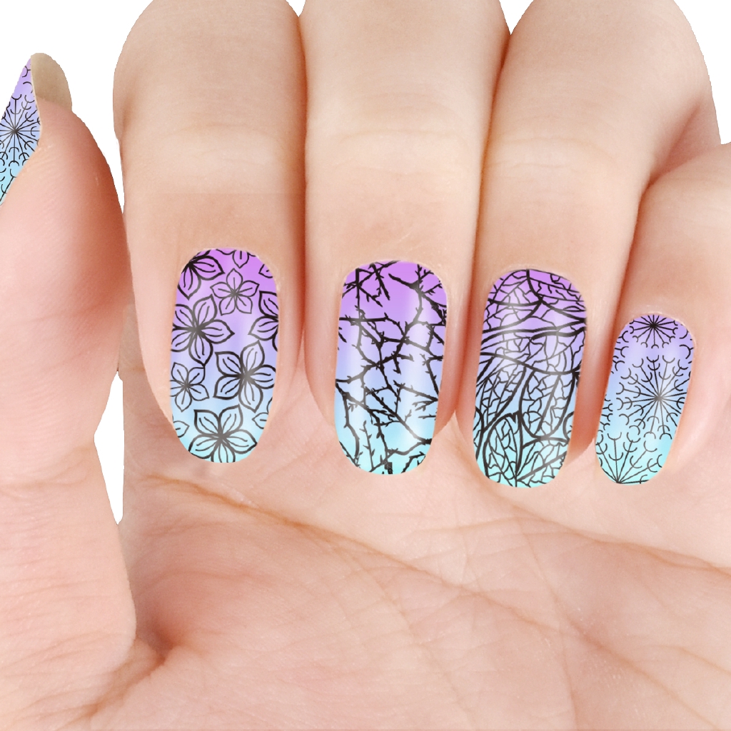 (Hàng Mới Về) Khuôn Trang Trí Móng Tay Họa Tiết Hoa Lá Đẹp Mắt Beautybigbang