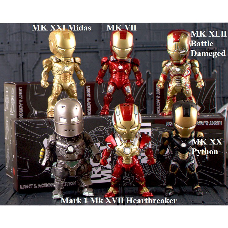 Mô hình iron man LED 6 mẫu (bộ 2)
