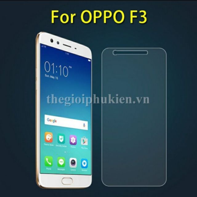 Bộ 3 tấm dán kính cường lực OPPO F3/ A77 - Trong suốt