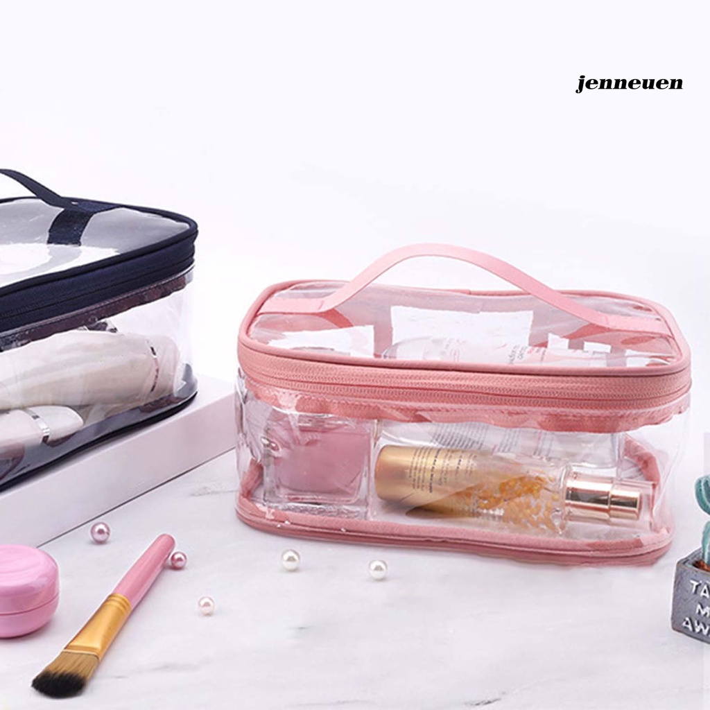 Je- Túi Đựng Đồ Dùng Cá Nhân Trong Suốt Chống Thấm Nước Có Khóa Kéo Dùng Khi Đi Du Lịch